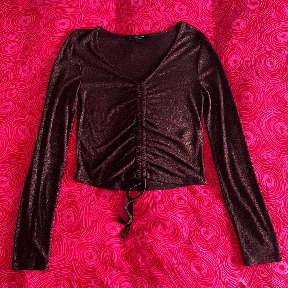 AllSaints drawstring top